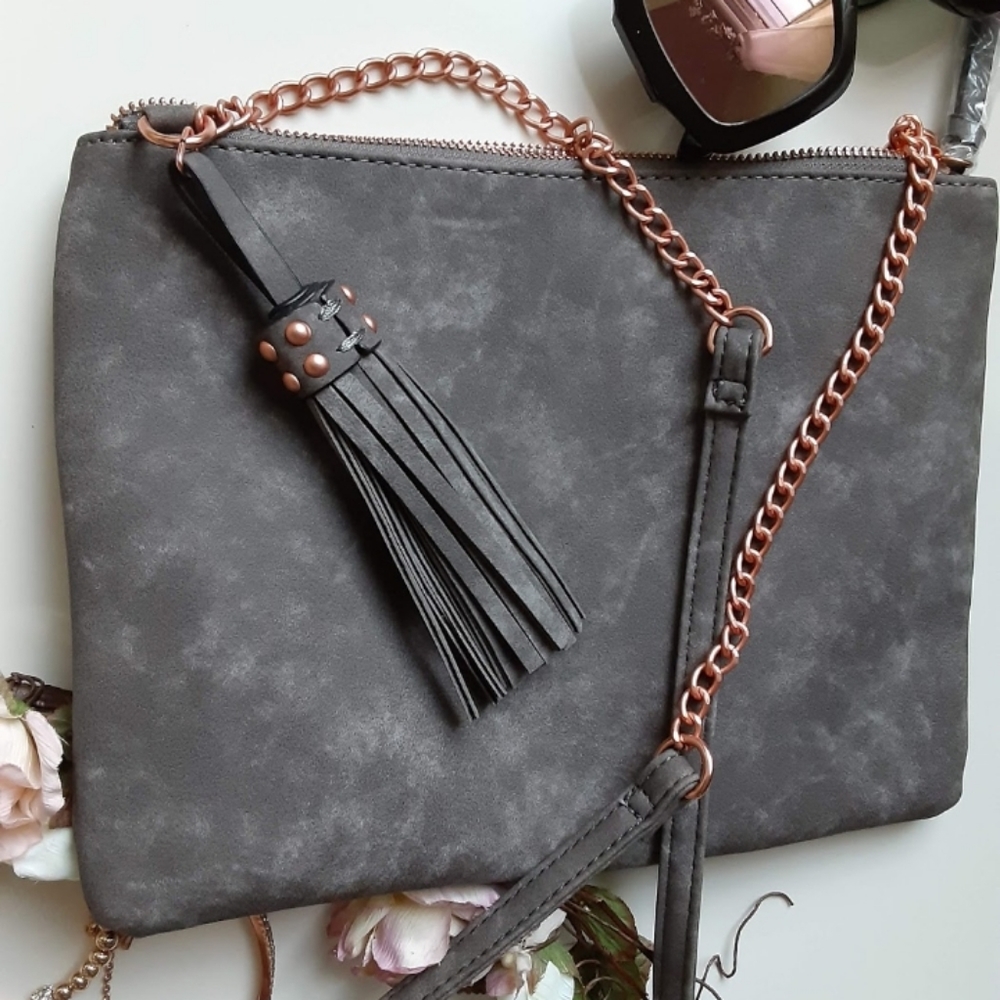Rosegold Olive Green Chain Crossbody Purse